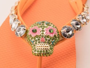 MOO'ILO Schuhe Flipis SKULL Totenkopf, Farbe Orange