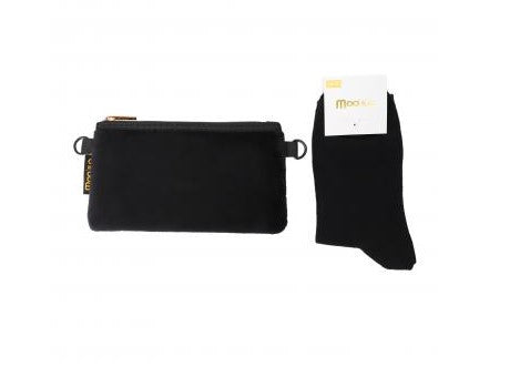 MOO ILO LUREX SOCKEN in kleiner Neonpren Tasche, Farbe Schwarz
