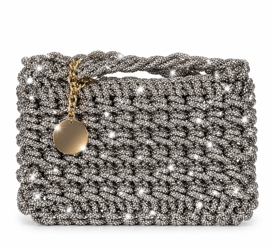 Tasche Stardust Silber mit stark glitzernder Oberfläche