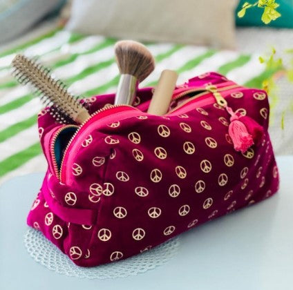 NOI HAMBURG Kosmetiktasche XXL, PEACE, Farbe Himbeere