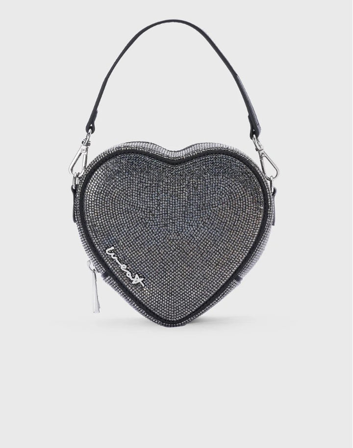 weat HEART CRYSTAL Tasche Farbe Crystal Schwarz/Silber