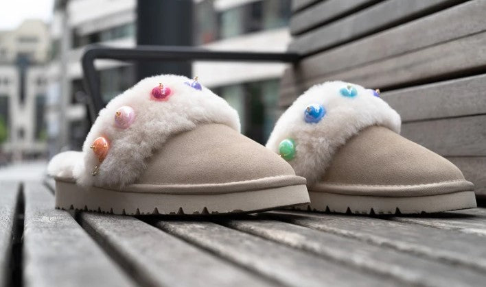 ZAZAZSHOO SCHUHE Taupe Rainbow Love