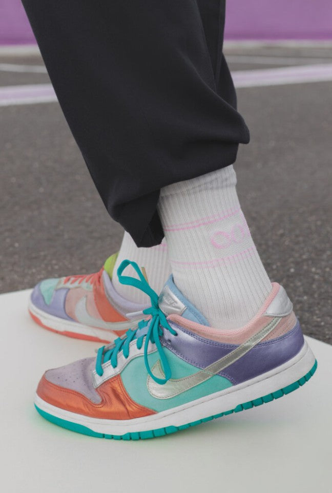 OOLEY Socken Pastel White Lilac / Weiß Lila