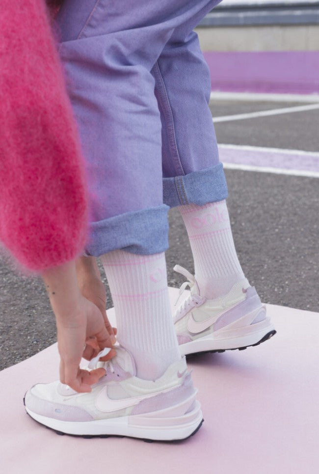 OOLEY Socken Pastel White Lilac / Weiß Lila