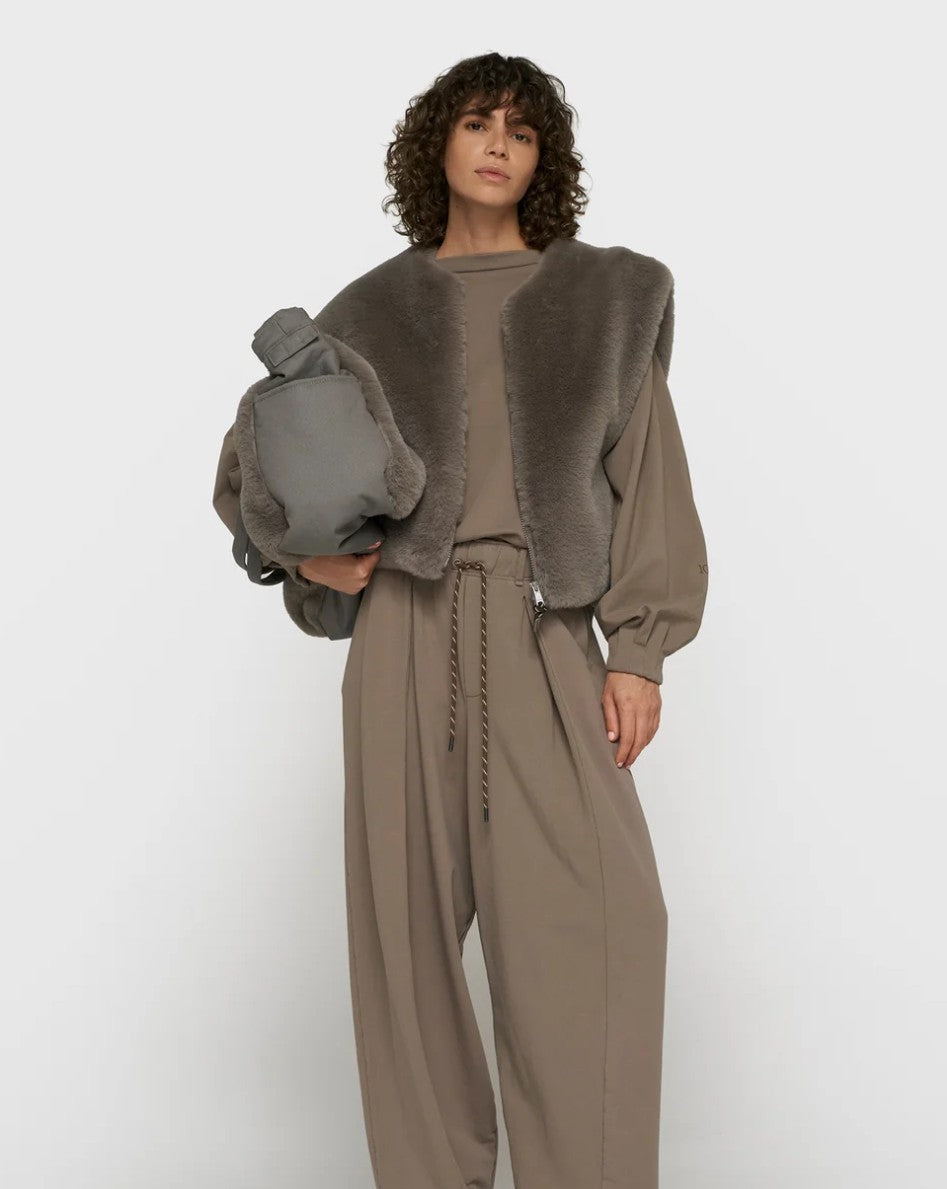 10DAYS Flauschige Weste Fluffy Vest, Farbe Portobello