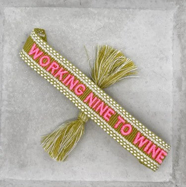 STATEMENT ARMBAND aus Stoff WORKING NINE TO WINE