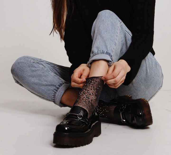 DAILYSOCKS Glitzersocken Laila, Farbe Schwarz