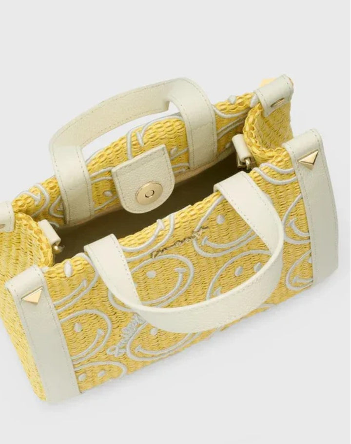 weat Tasche MINI TOTE RAFFIA SMILEY® Farbe Gelb