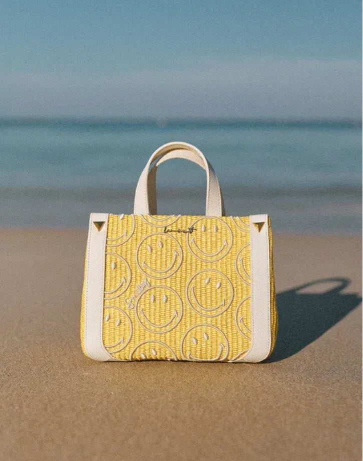 weat Tasche MINI TOTE RAFFIA SMILEY® Farbe Gelb
