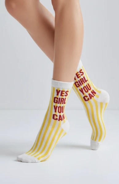 DAILYSOCKS Socken YES GIRL YOU CAN, Farbe Gelb