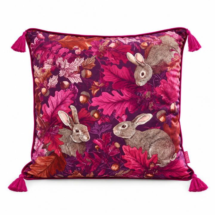 Zierkissen Hase mit Quasten Vorderseite