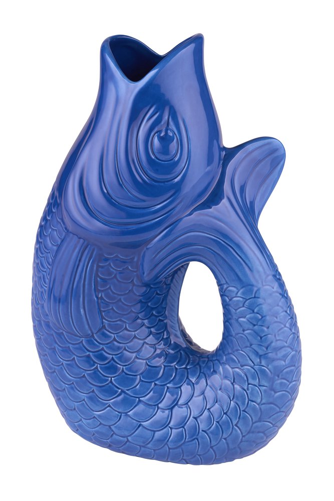 GIFTCOMPANY, Karaffe Fisch Vase Monsieur Carafon, Größe L, Farbe Blau