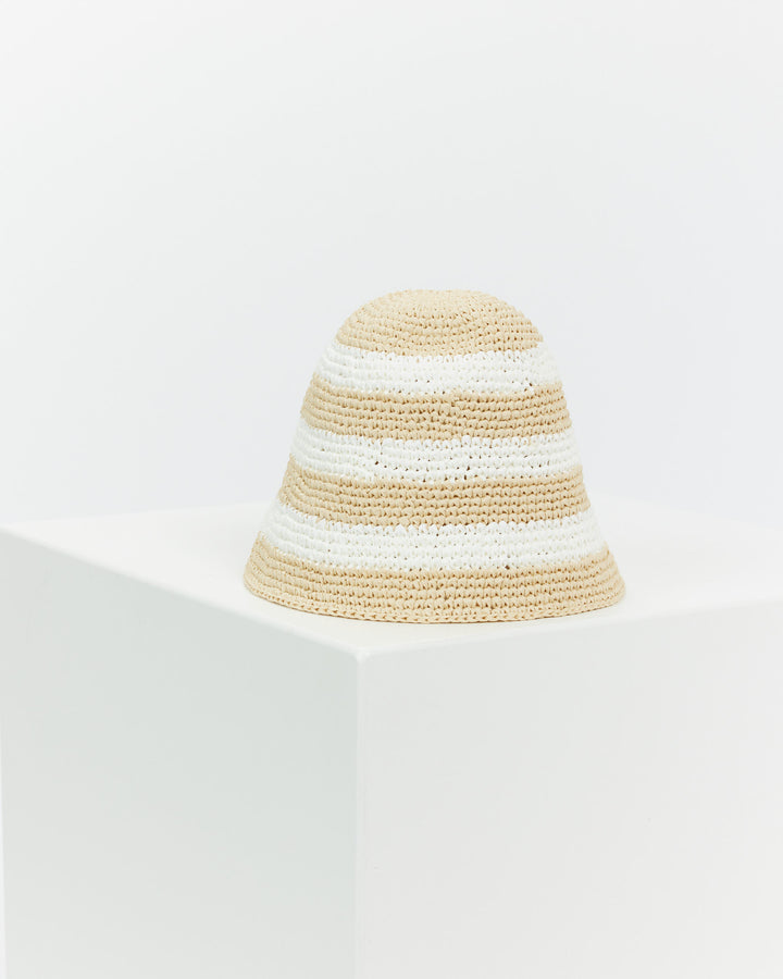 ESPADRIJ L´ORIGINALE Hut Raffia, Weiß gestreift