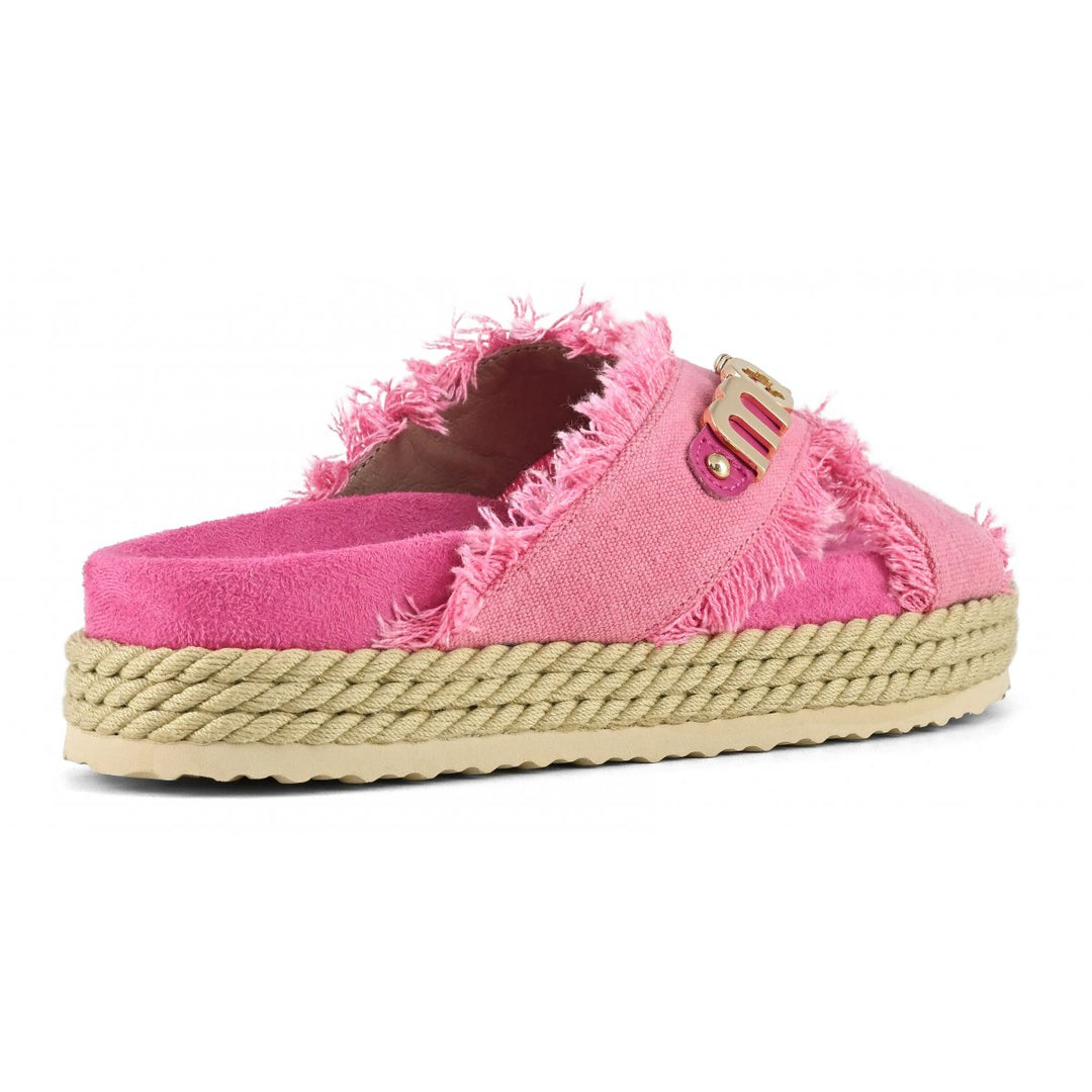 MOU SANDALE Criss Cross Denim, Farbe Pink