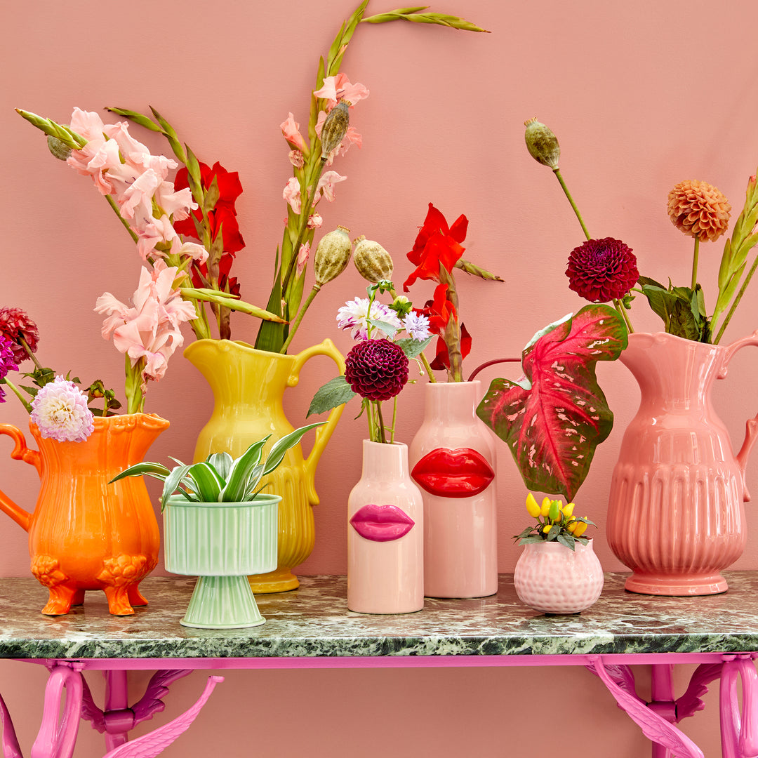 RICE Vase Lippen pink, klein