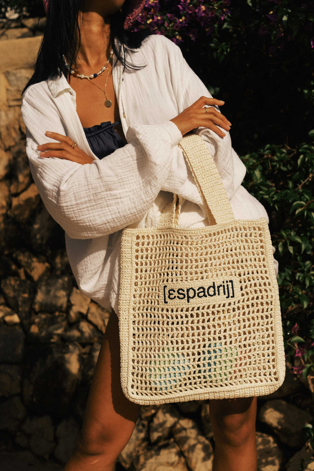 ESPADRIJ L´ORIGINALE RAPHIA TOTE, Farbe Weiß