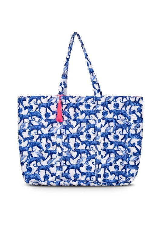PLACE DU SOLEIL Tasche aus Stoff mit Reißverschluss, BLUE LEO