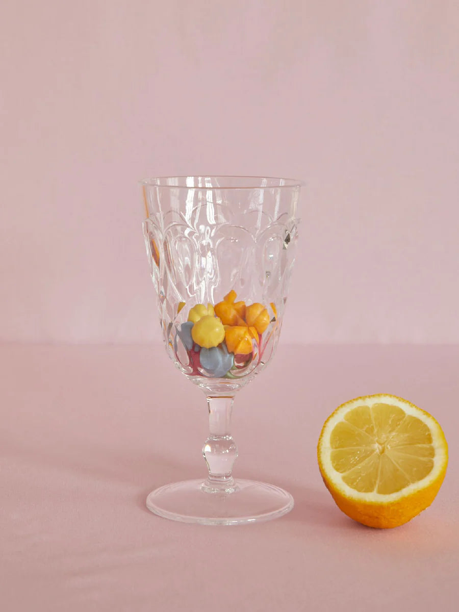 RICE Acryl Glas, Weinglas, Farbe Klar/Transparent
