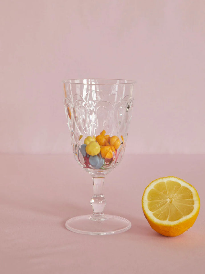 RICE Acryl Glas, Weinglas, Farbe Klar/Transparent