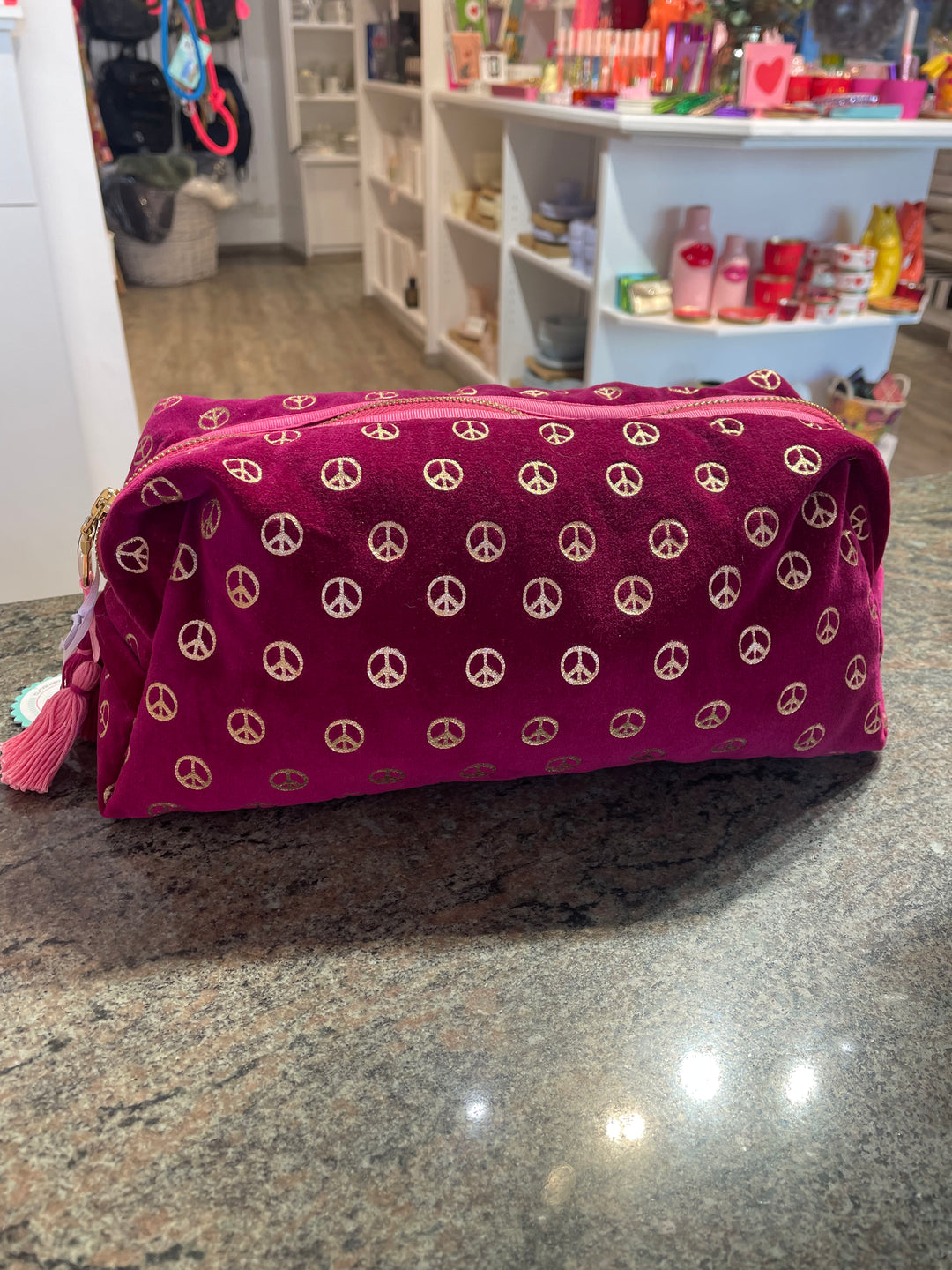 NOI HAMBURG Kosmetiktasche XXL, PEACE, Farbe Himbeere