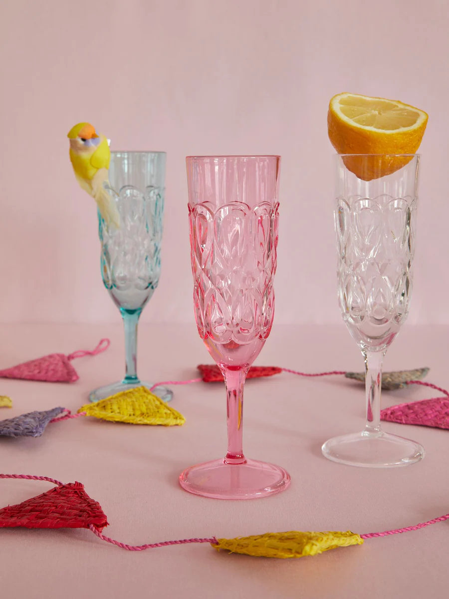 RICE Acryl Glas, Sekt/Champagner Farbe Pink