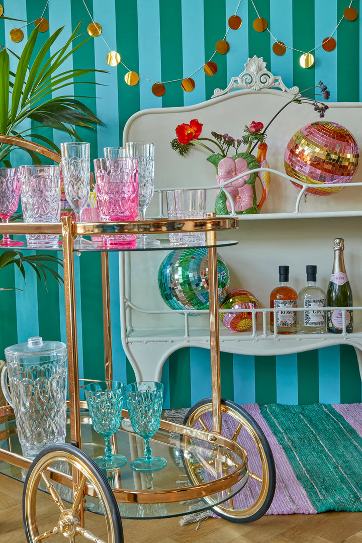 RICE Acryl Glas, Weinglas, Farbe Pink