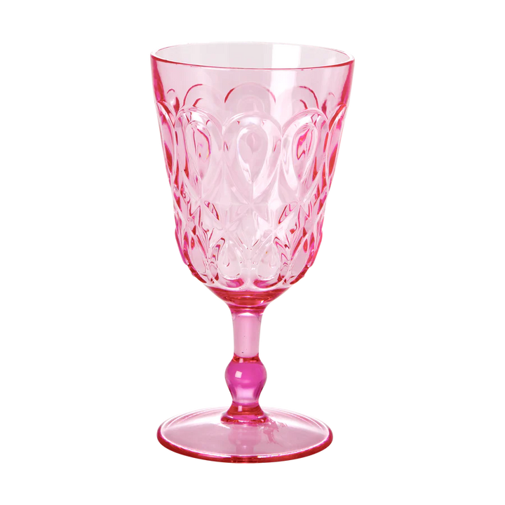 RICE Acryl Glas, Weinglas, Farbe Pink