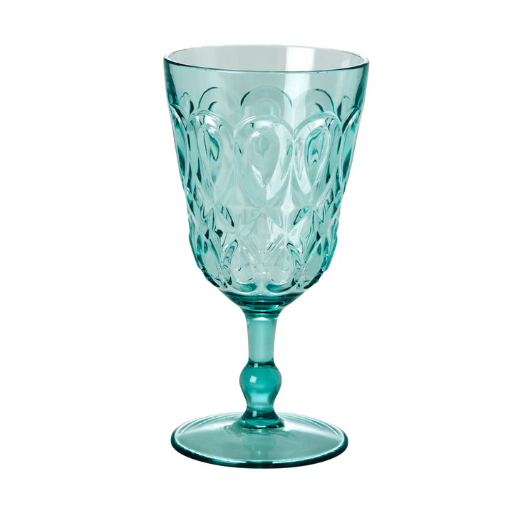 RICE Acryl Glas, Weinglas, Farbe Blau