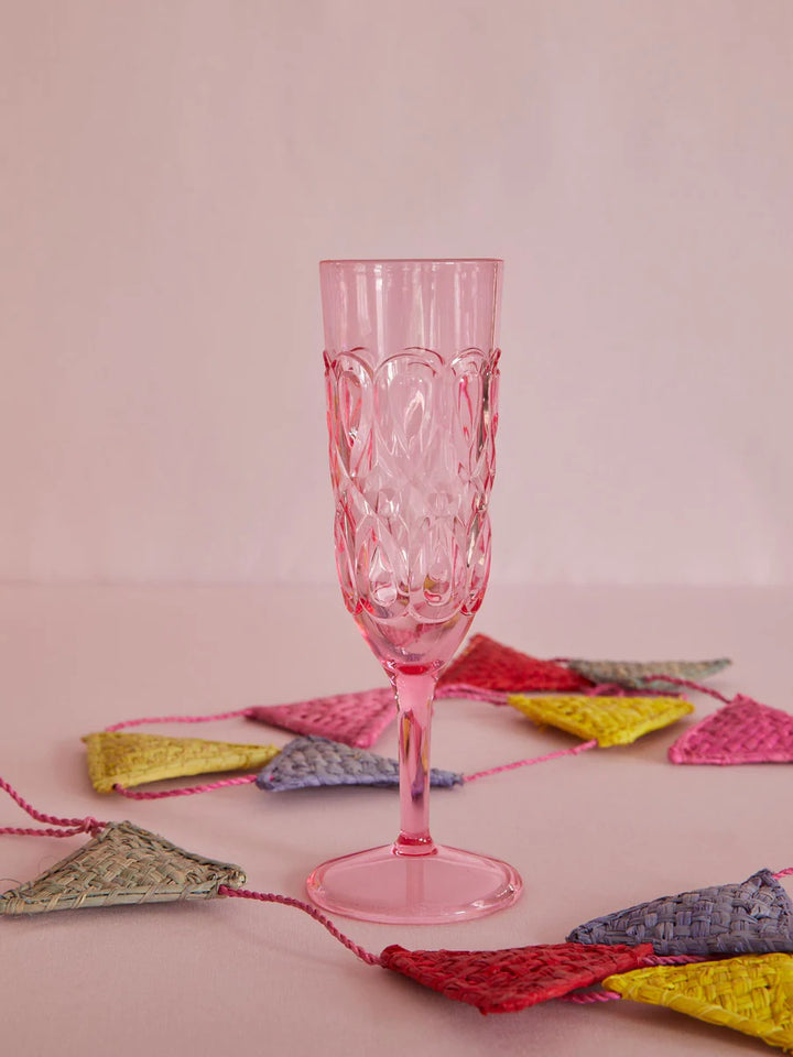 RICE Acryl Glas, Sekt/Champagner Farbe Pink