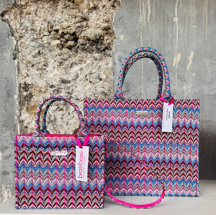 BRASI&BRASI Shopper Tote Milano, Farbe Türkis, Modell groß