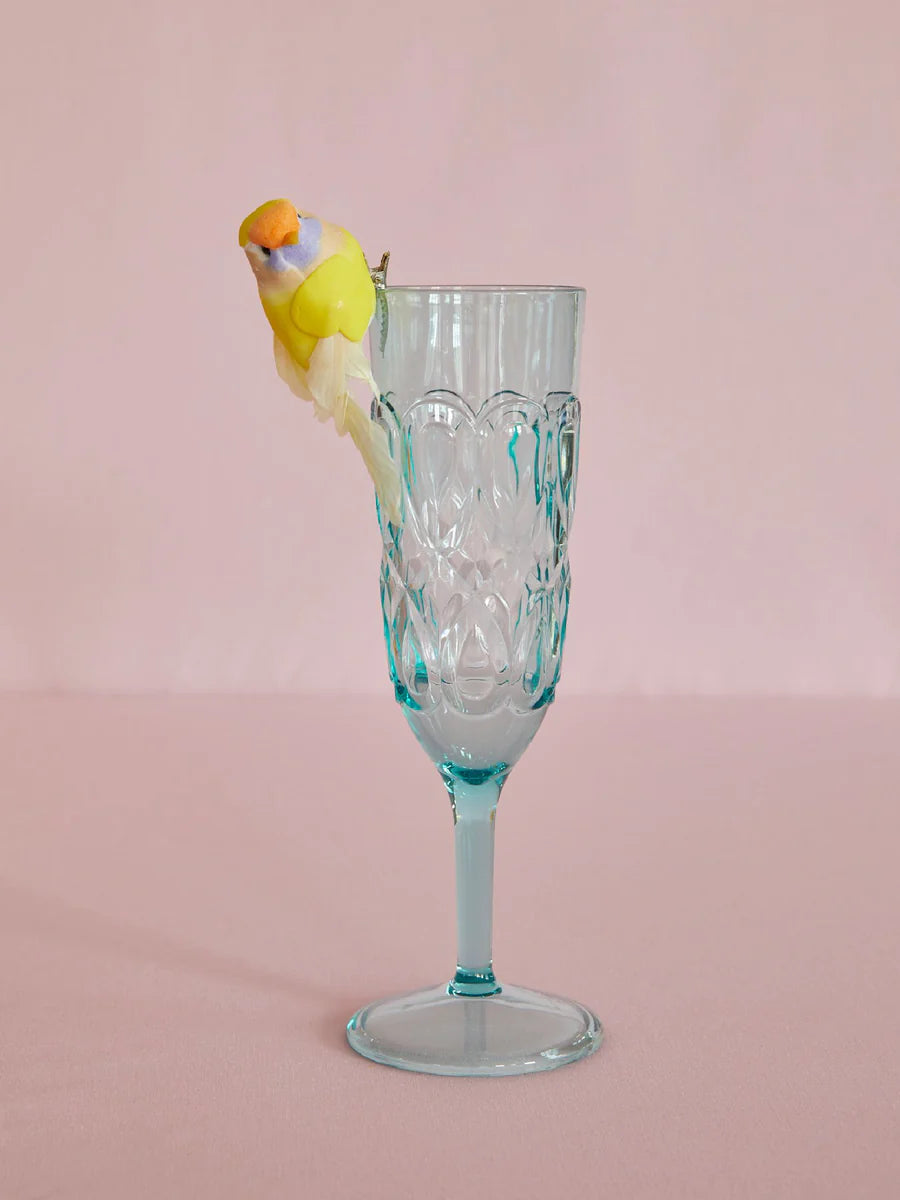 RICE Acryl Glas, Sekt/Champagner Farbe Blau