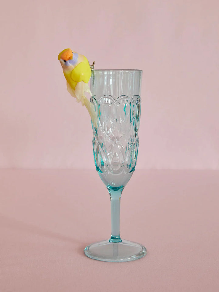 RICE Acryl Glas, Sekt/Champagner Farbe Blau