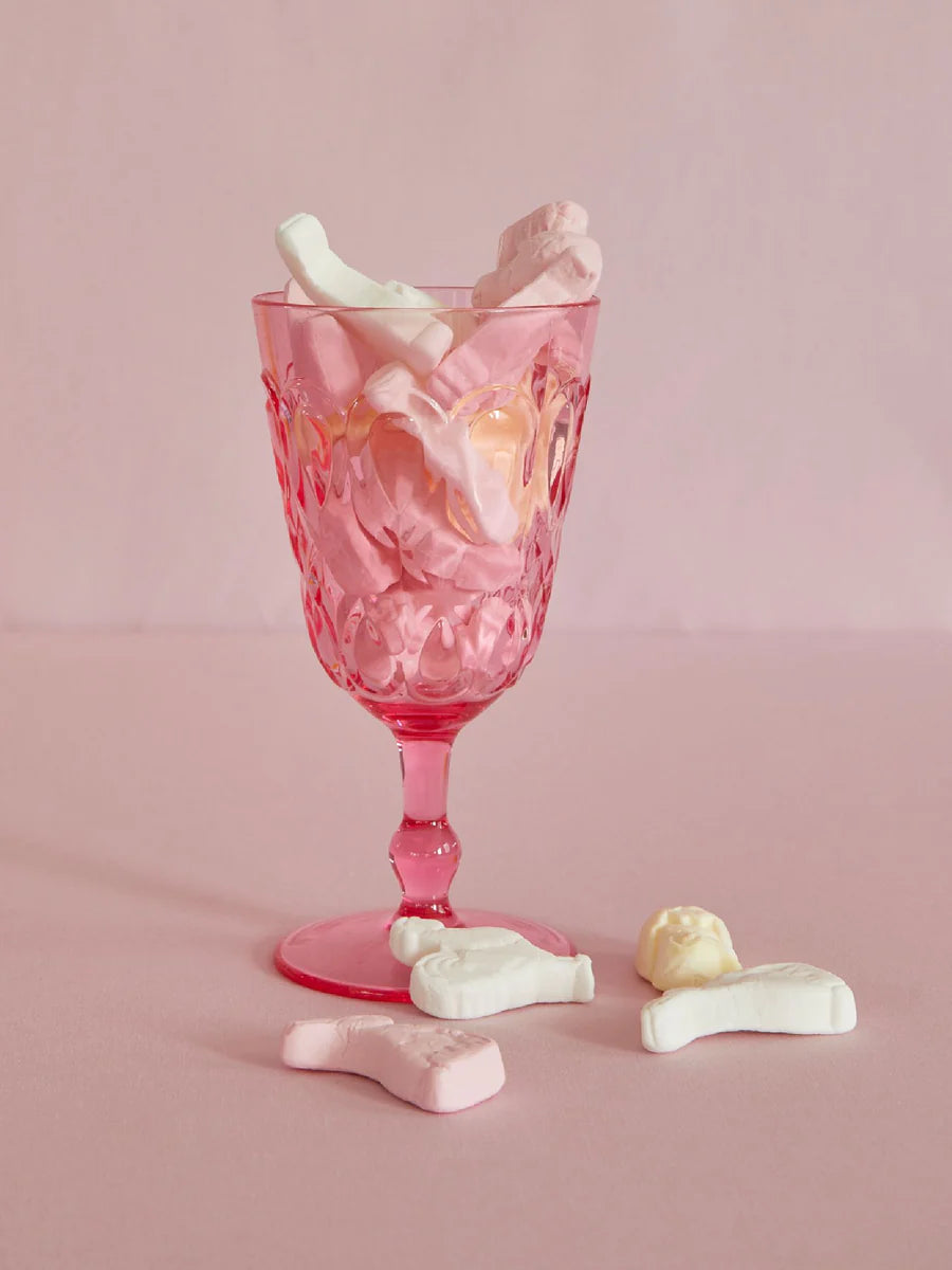 RICE Acryl Glas, Weinglas, Farbe Pink