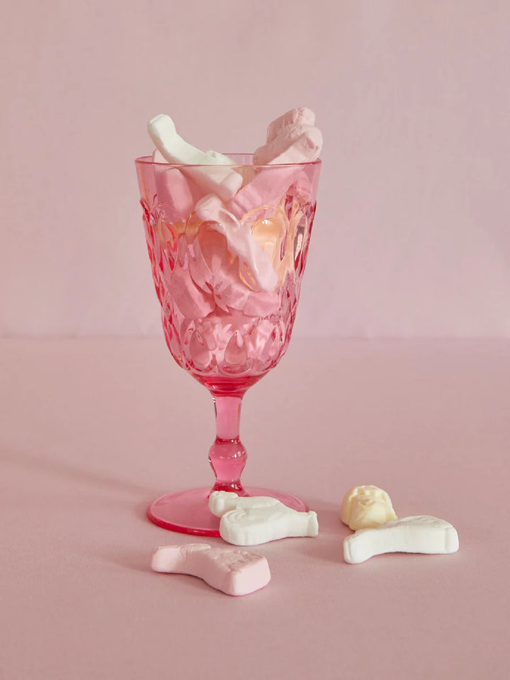RICE Acryl Glas, Weinglas, Farbe Pink