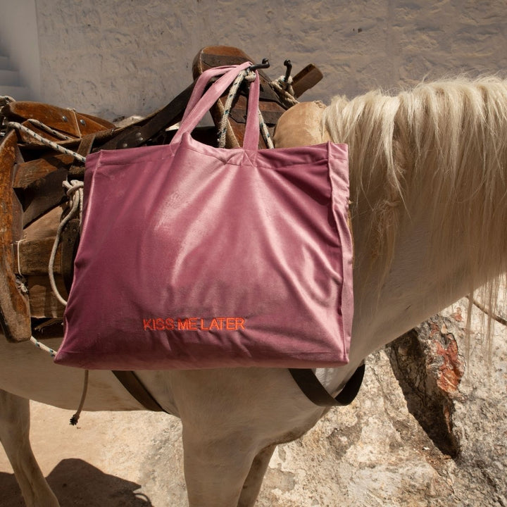 SORBET ISLAND Tasche Shopper "KISS ME LATER", Farbe Altrosa