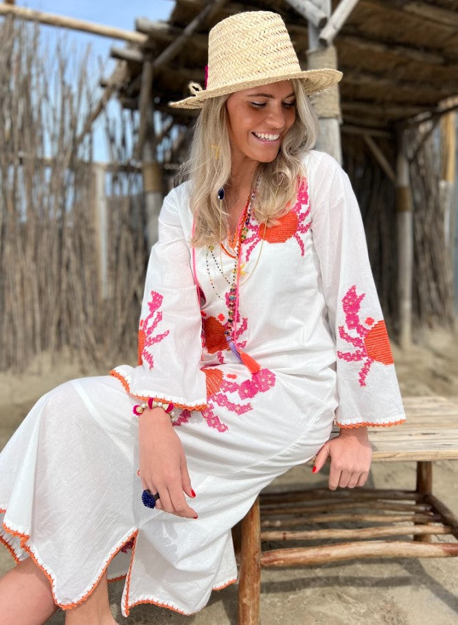 PLACE DU SOLEIL Kleid RED CRAB / KREBS